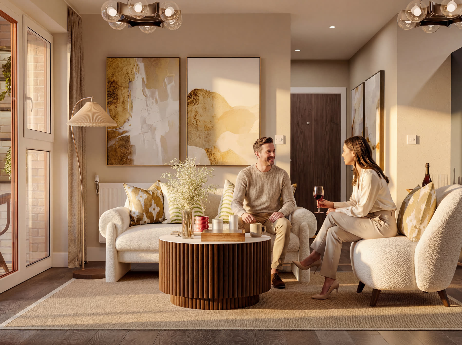 Royal Gateway, living room with people