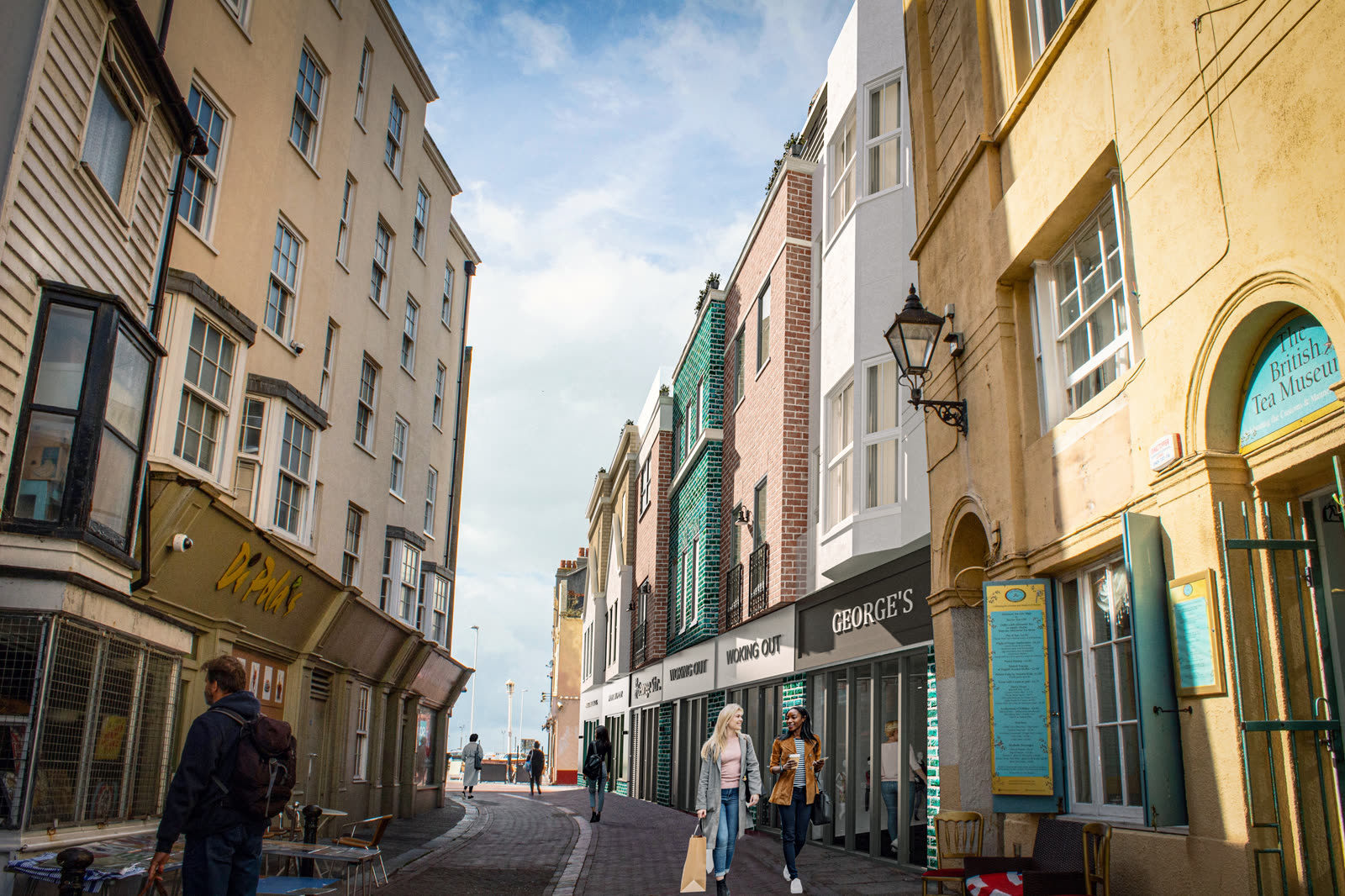 Proposed scheme rendered into the same context for planning submission