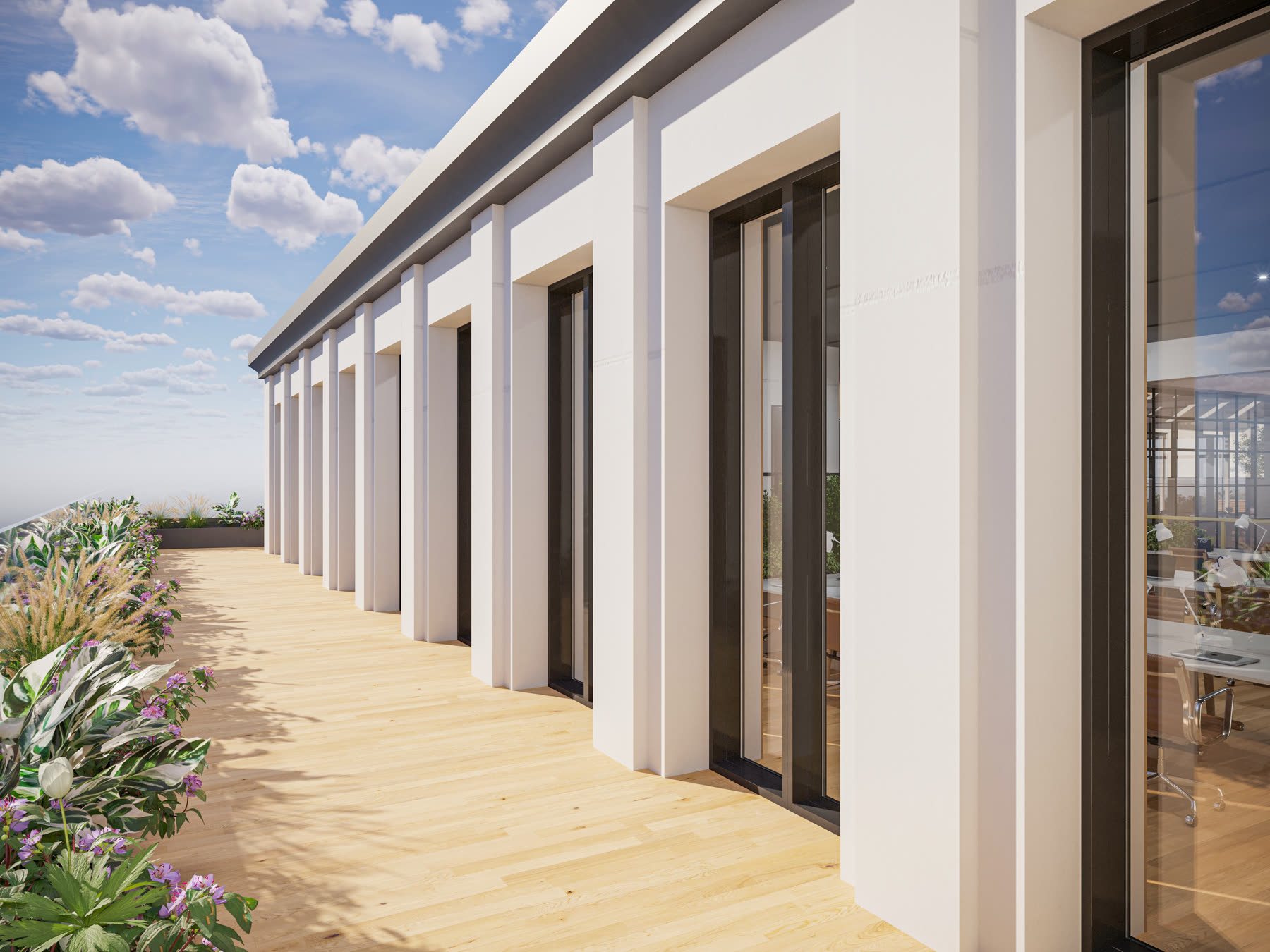 Rooftop terrace exterior CGI